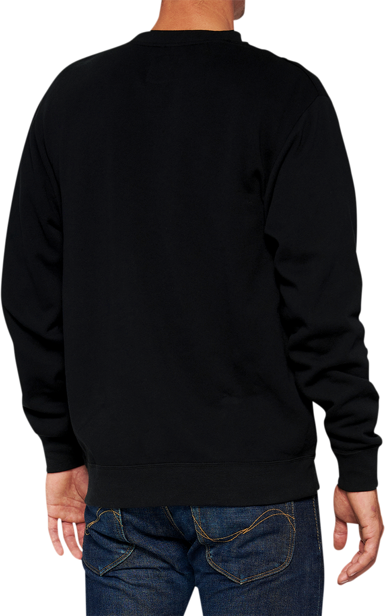 100% Icon Long-Sleeve Fleece Sweatshirt with Screen-Printed Logo - Black, Part Number 20026-00000