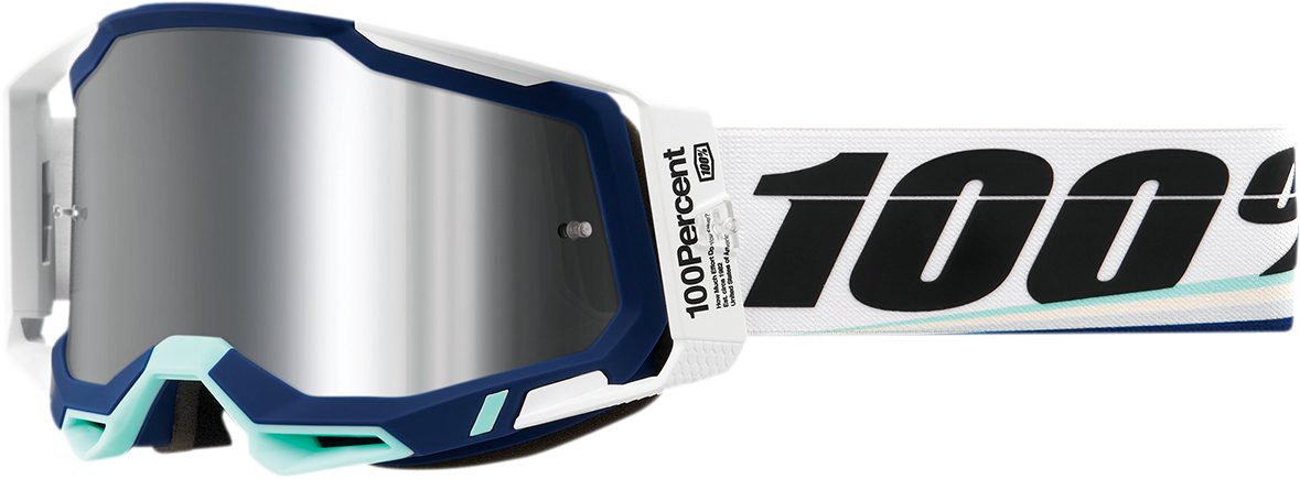 100% Racecraft 2 Goggle with Flash Silver Mirror Lens - Arsham Series, Fits Motocross & ATV