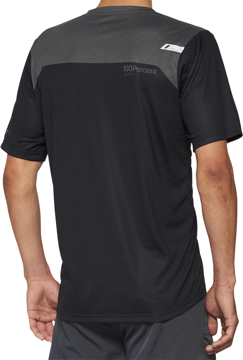 100% Airmatic Short-Sleeve Jersey - Gray/Midnight - Large | Trail & MTB Riding Gear