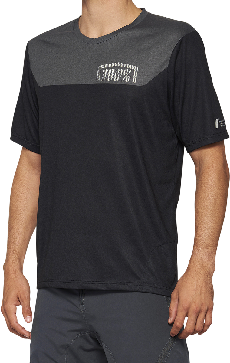 100% Airmatic Short-Sleeve Jersey - Gray/Midnight - XL | Trail Riding Comfort and Visibility