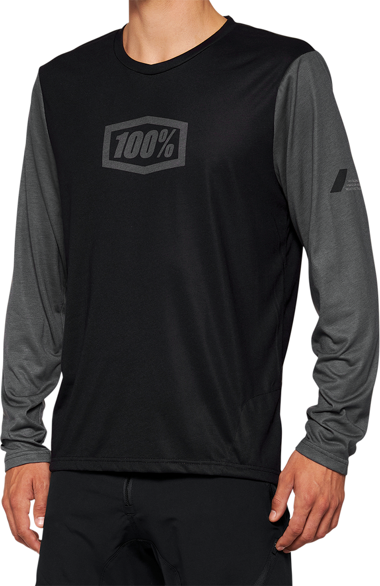 100% Airmatic Long-Sleeve Jersey - Black, Size Small - Versatile MTB and Trail Riding Apparel