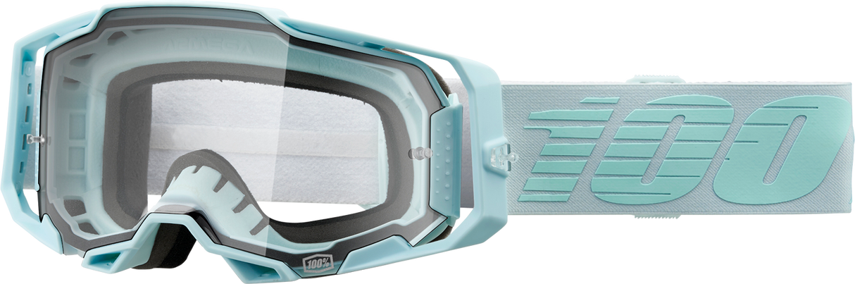 100% Armega Fargo Clear Lens Goggle - Impact-Resistant, Quick-Change System for ATV, Motorcycle, and Off-Road Vehicles