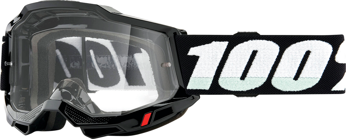 100% Accuri 2 Junior Goggle with Clear Lens - Black - Part Number 50024-00010 for Youth Helmets and Off-Road Vehicles
