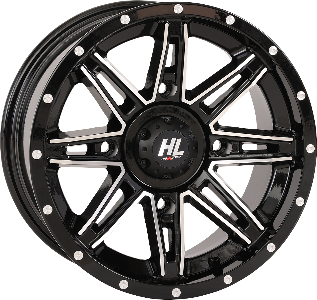 HIGH LIFTER Wheel - HL22 - Front/Rear - Gloss Black w/Machined - 14x7 - 4/137 - 4+3 (+10 mm) 14HL22-1137