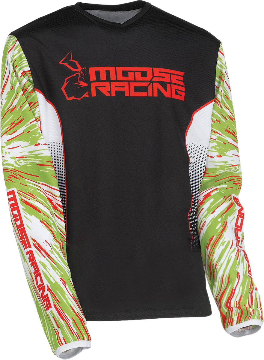 MOOSE OFFROAD Youth Agroid Jersey - Green/Red/Black - XL 2912-2270