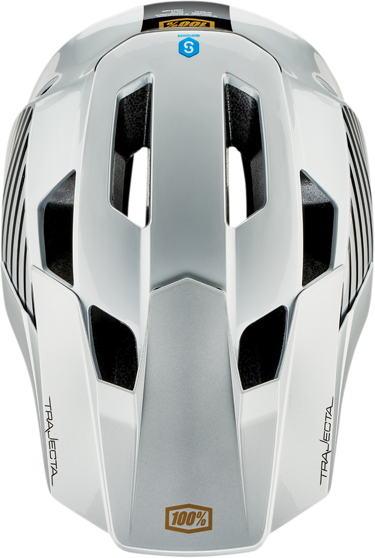 100% Trajecta Helmet with Fidlock - Ranelagh Silver Large Enduro & All Mountain Bike Helmet