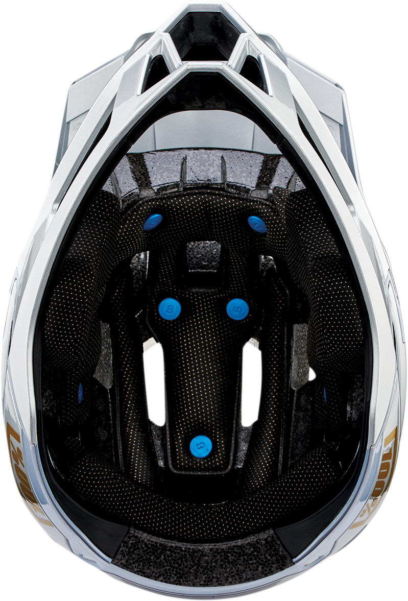 100% Trajecta Helmet with Fidlock - Ranelagh Silver Large Enduro & All Mountain Bike Helmet
