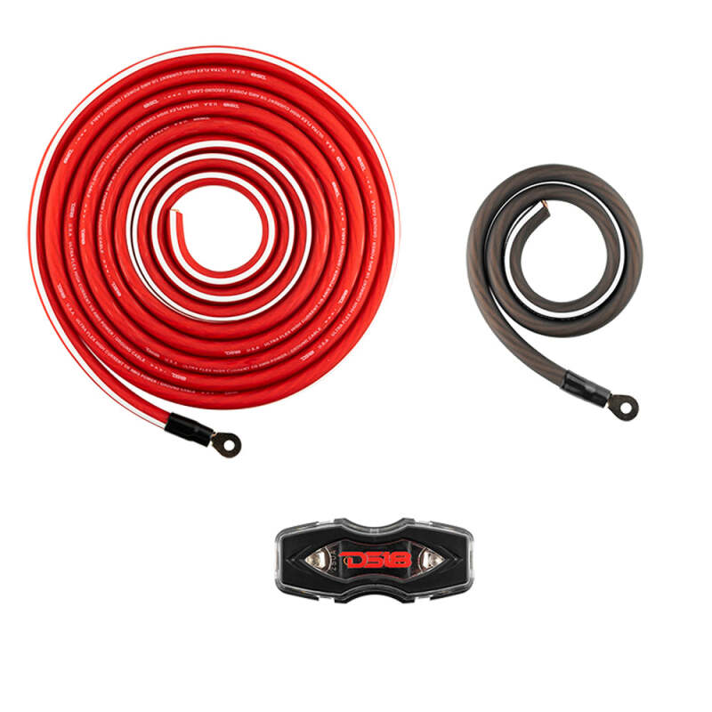 DS18 OFCKIT0 0-Gauge Copper Amplifier Installation Kit for Car Audio Systems