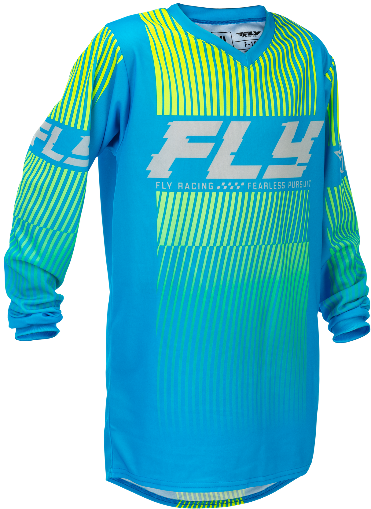 Fly Racing Youth F 16 Jersey Blue/Hi Vis Ys - Lightweight Performance Motorcycle Jersey for Youth Riders