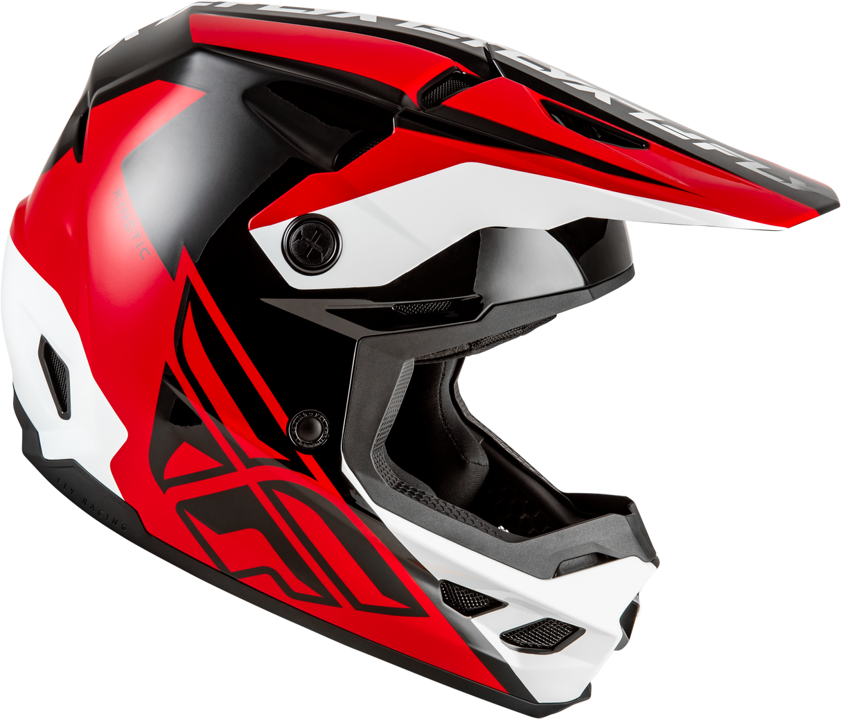 Fly Racing Kinetic Crest Helmet for Off-Road Motorcycles - Red/Black/White, Model 73-86752X, Fits ATV, Dirt Bike, and Motocross Bikes