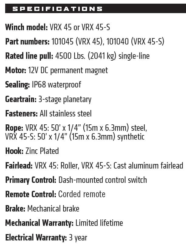 Warn VRX 4500 LBS Winch AJK Offroad