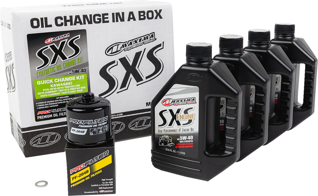 MAXIMA RACING OIL SXS Synthetic Oil Change Kit - Kawasaki Teryx - 5W40 90-469013-KRX