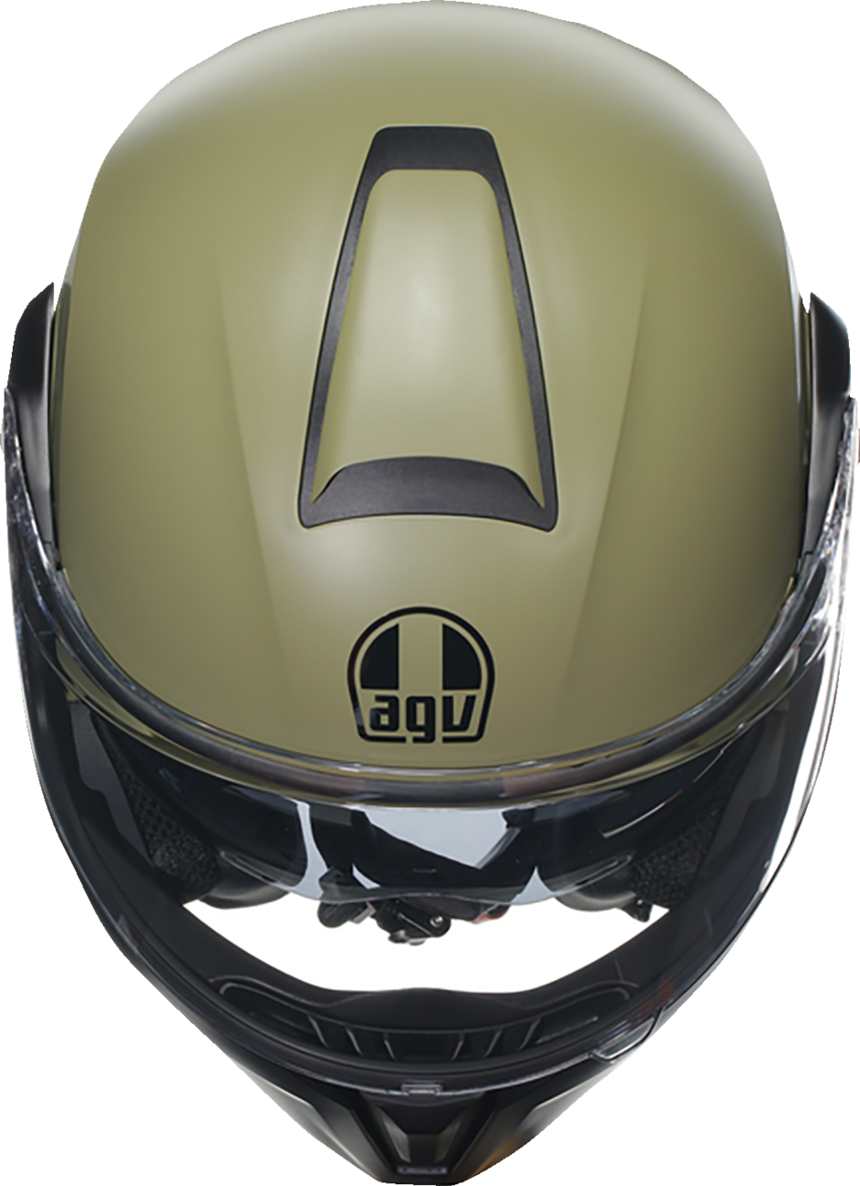 AGV Streetmodular Helmet Mono in Matte Pastello Green/Black – Small (Part 2118296002010S) – Compatible with Honda, Yamaha, Kawasaki, Suzuki, and more