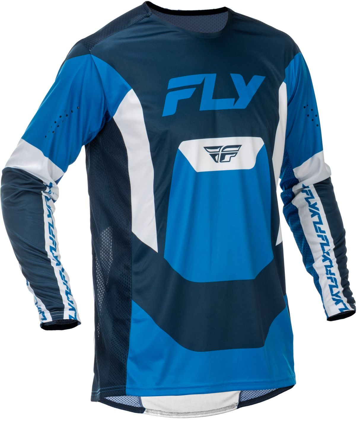 Fly Racing Lite Jersey Blue/White Large - Comfortable and Ventilated Motorcycle Jersey for Off-Road and Motocross