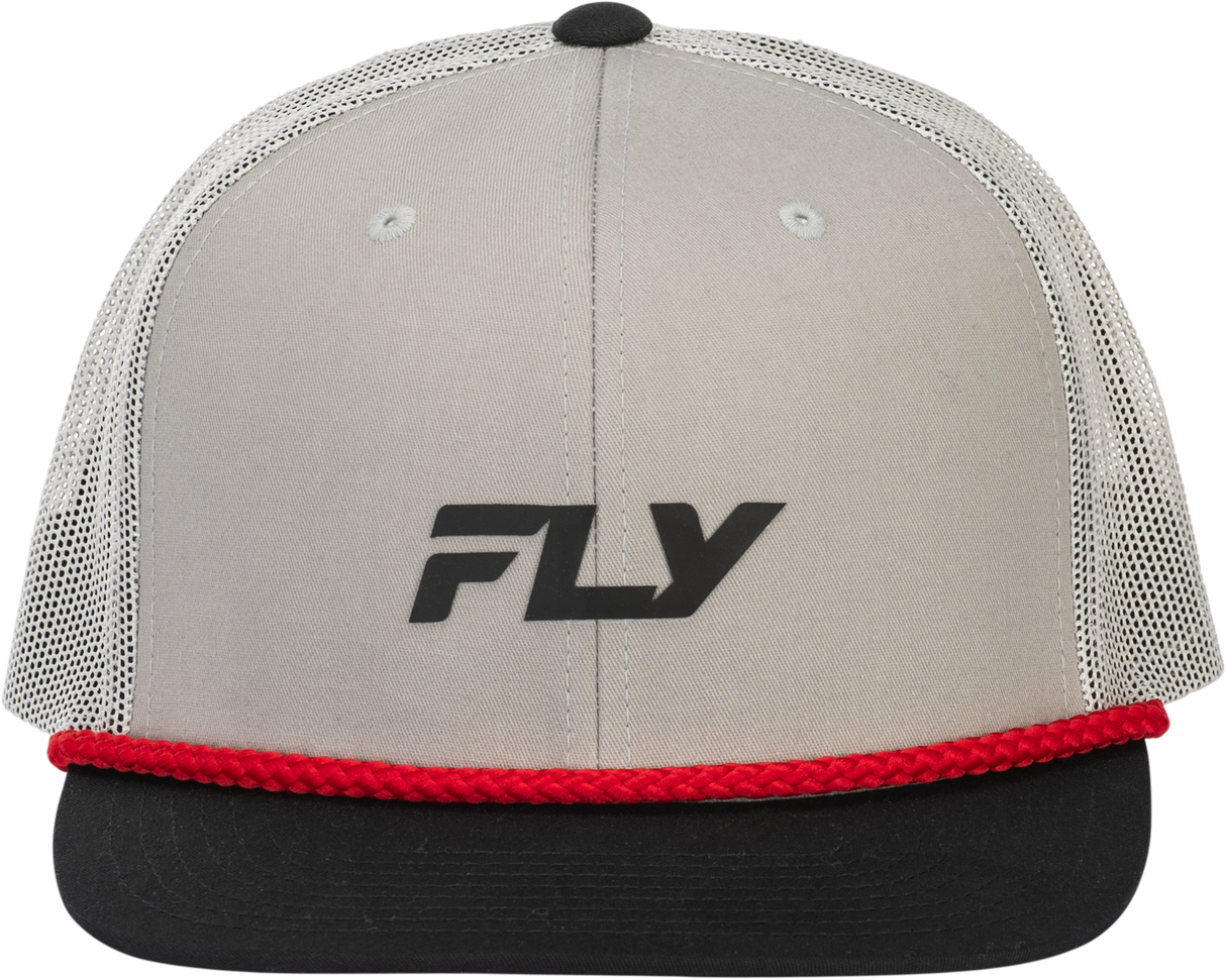 Fly Racing Fly Trucker Hat Grey with Adjustable Snapback for Off-Road and Street Vehicles