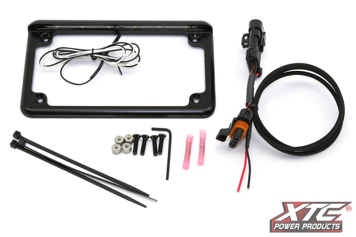 XTC Power Products LF-6BK-15RZR Black LED License Plate Frame with Mounting Hardware for Polaris RZR Models