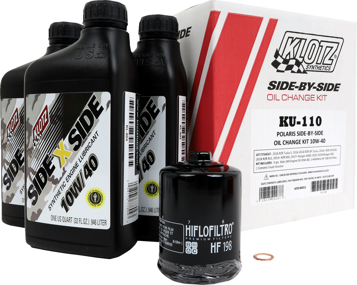 KLOTZ OIL Oil Change Kit - Polaris - 10W/40 KU-110