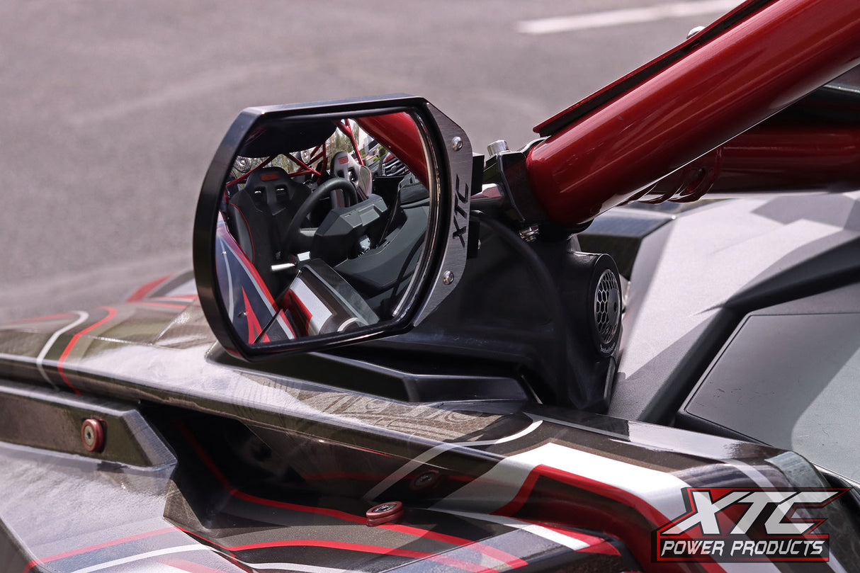 XTC Power Products SIX12 Billet Side Mirrors with Amber Backlighting for UTVs – Fits Polaris RZR, Can-Am Maverick, Yamaha YXZ, and More