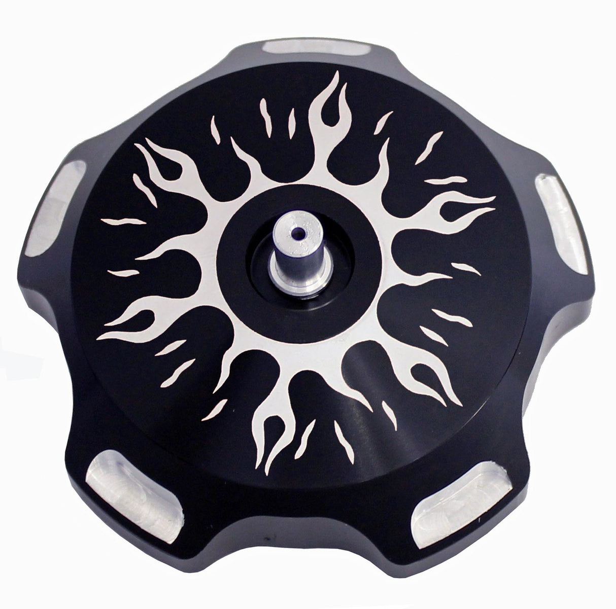 MODQUAD GC1-FRBLK Billet Gas Cap with Black Flames for Yamaha YFM700 Raptor (2007-2016)