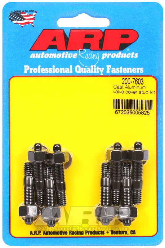 ARP Cast Aluminum Valve Cover Stud Kit 1/4 inch x 20 Threads, 1.5 inches Overall Length for Chevrolet Small Block & Ford V8 Engines