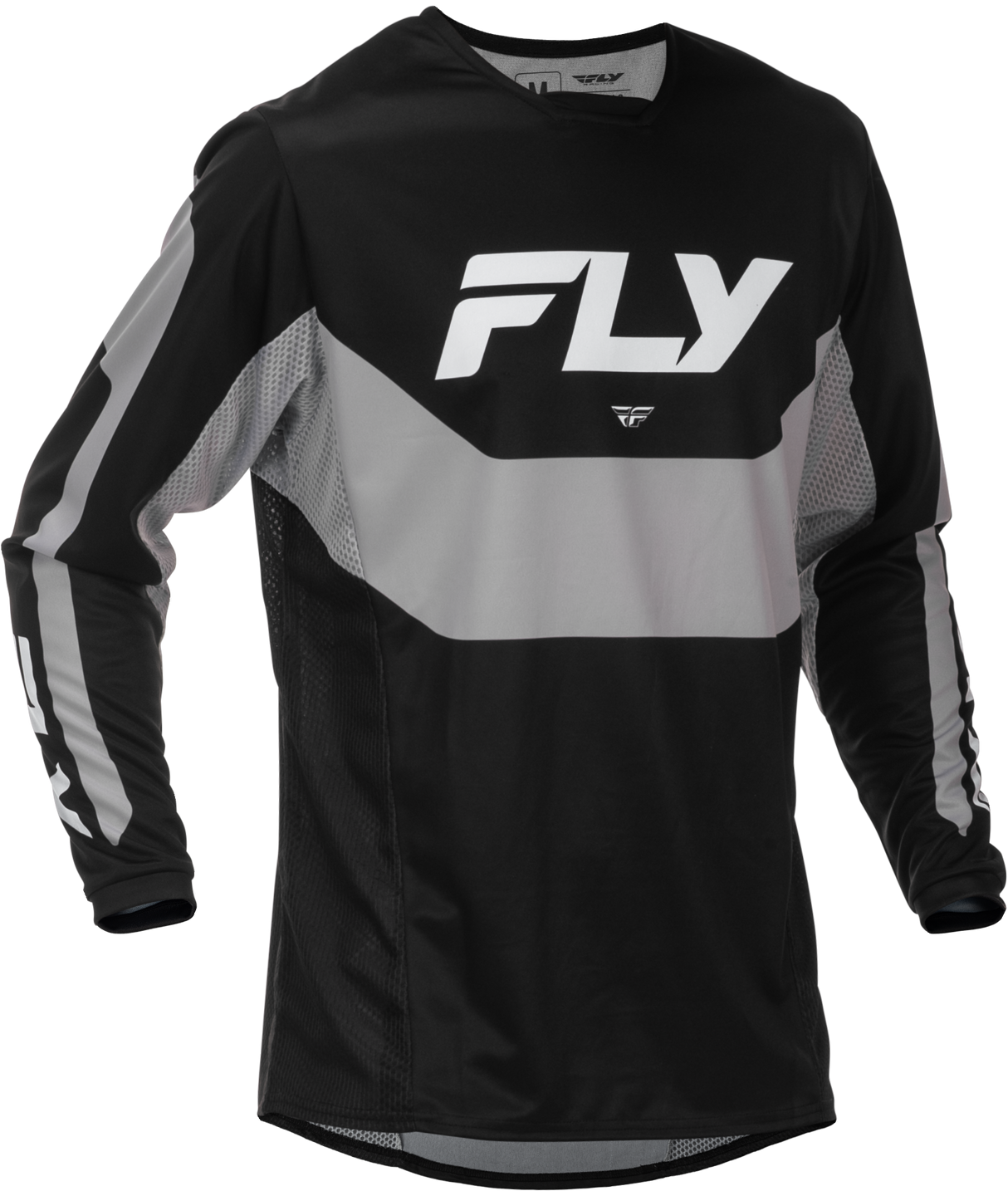 Fly Racing Kinetic Jersey Black/Grey Large - MX and Off-Road Motorcycle Fitment