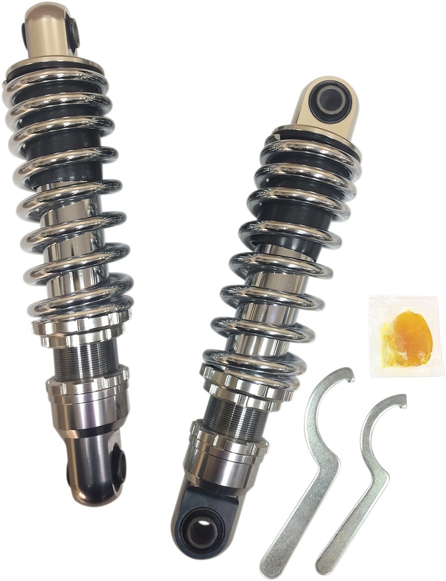 Drag Specialties C16-0148 Premium Chrome Shock for 1991-2017 FXD Motorcycles, 10.5 Inch Length