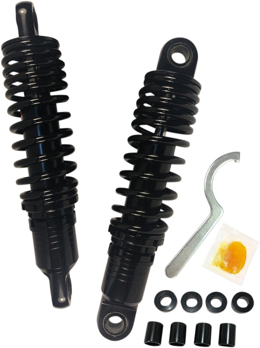 Drag Specialties C16-166NUAB Premium Ride-Height Adjustable Shock Absorber for Harley-Davidson Motorcycles, 11.5 Inch Length