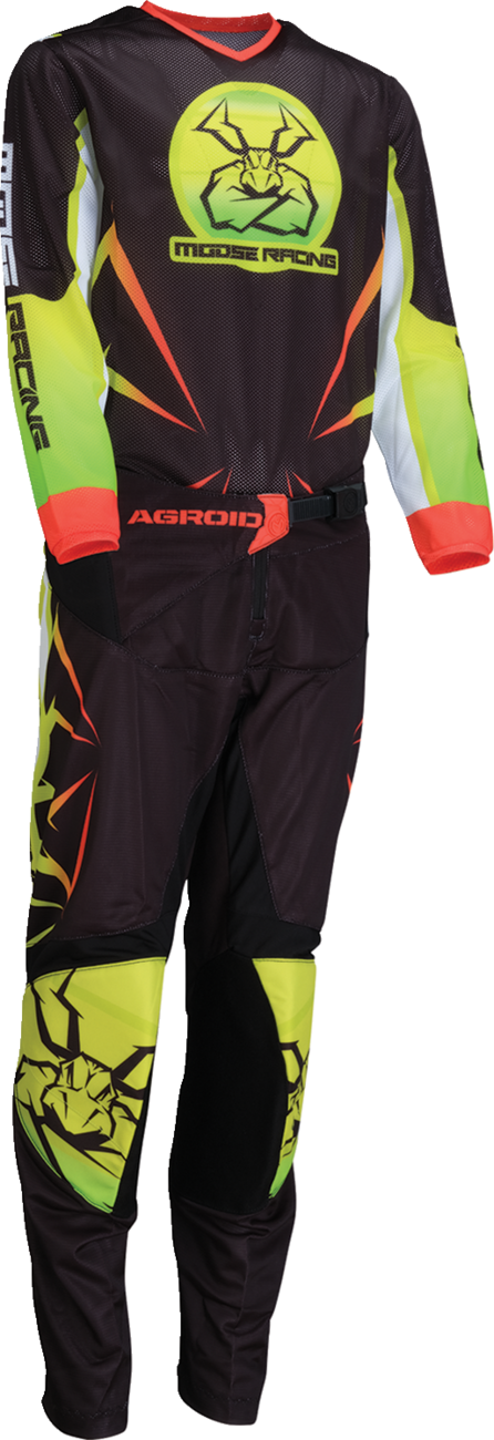 MOOSE OFFROAD Youth Agroid Mesh Jersey - Hi-Viz/Black - Medium 2912-2532