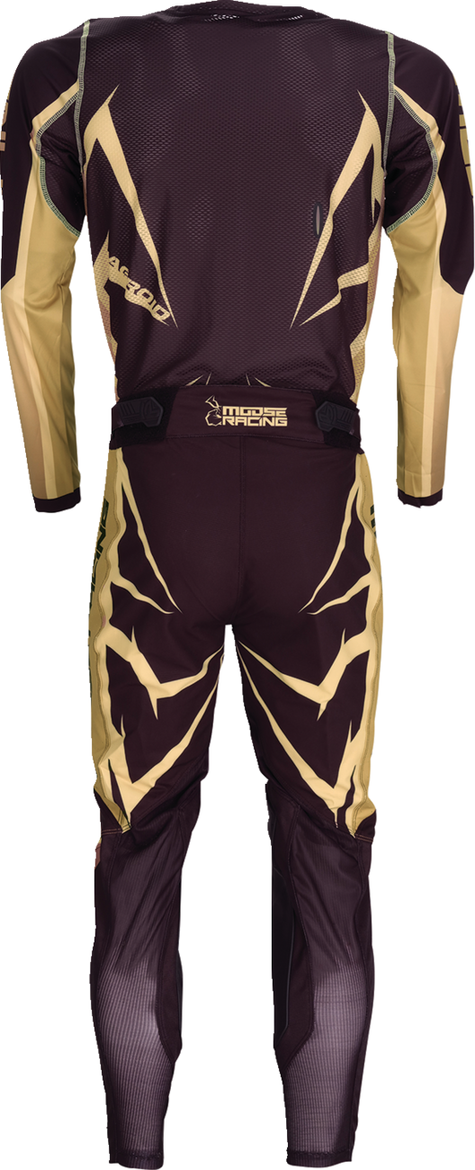 Moose Offroad Agroid Pants - Brown/Black US 28 Slim Fit with Ventilated Panels and Full Grain Leather Inner Knees