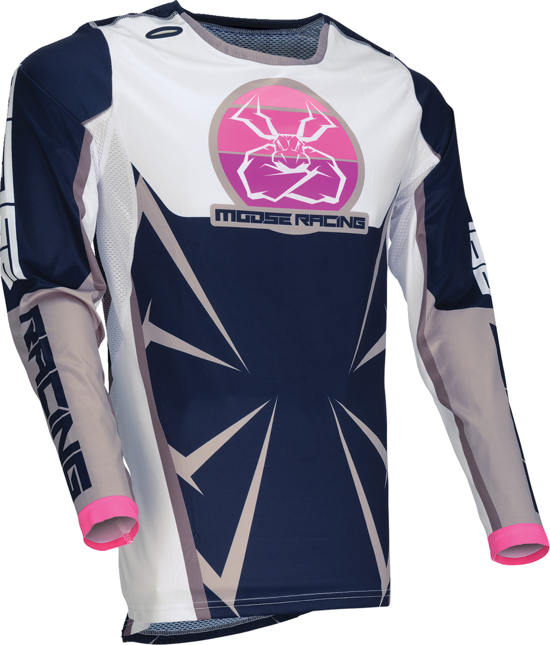 Moose Offroad Agroid Jersey - Navy/White Medium for UTV, ATV, and Off-Road Vehicles - Part 2910-8139