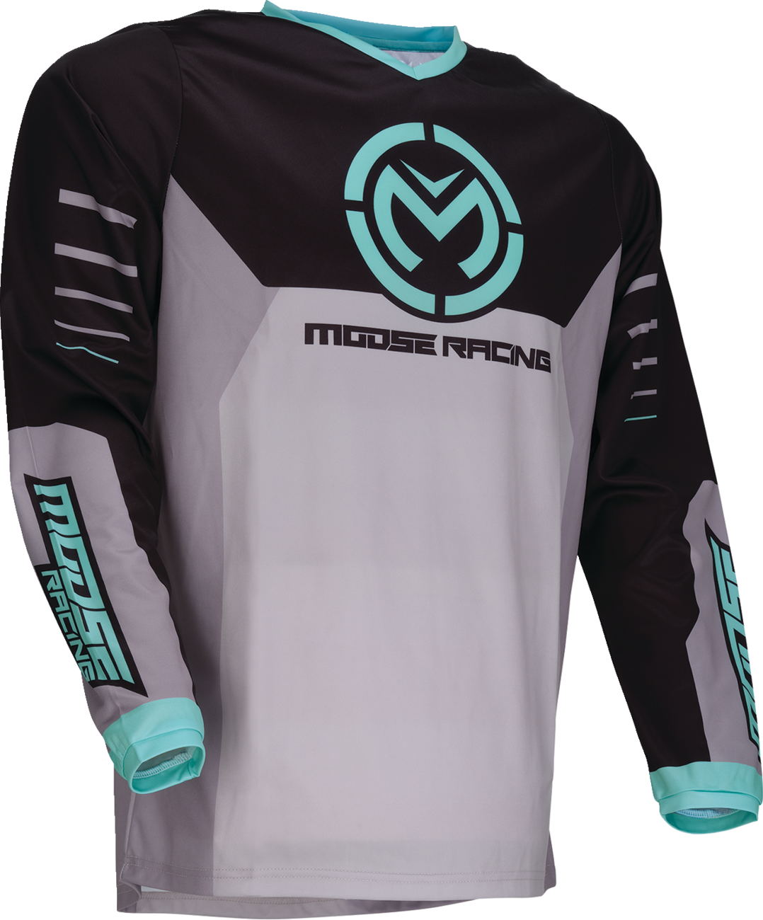 MOOSE OFFROAD Qualifier® Jersey 2XL Gray/Teal - Durable Polyester Performance Fit for UTV, ATV, and Off-Road Vehicles