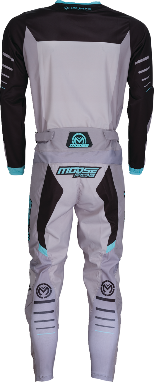 MOOSE OFFROAD Qualifier® Jersey 2XL Gray/Teal - Durable Polyester Performance Fit for UTV, ATV, and Off-Road Vehicles