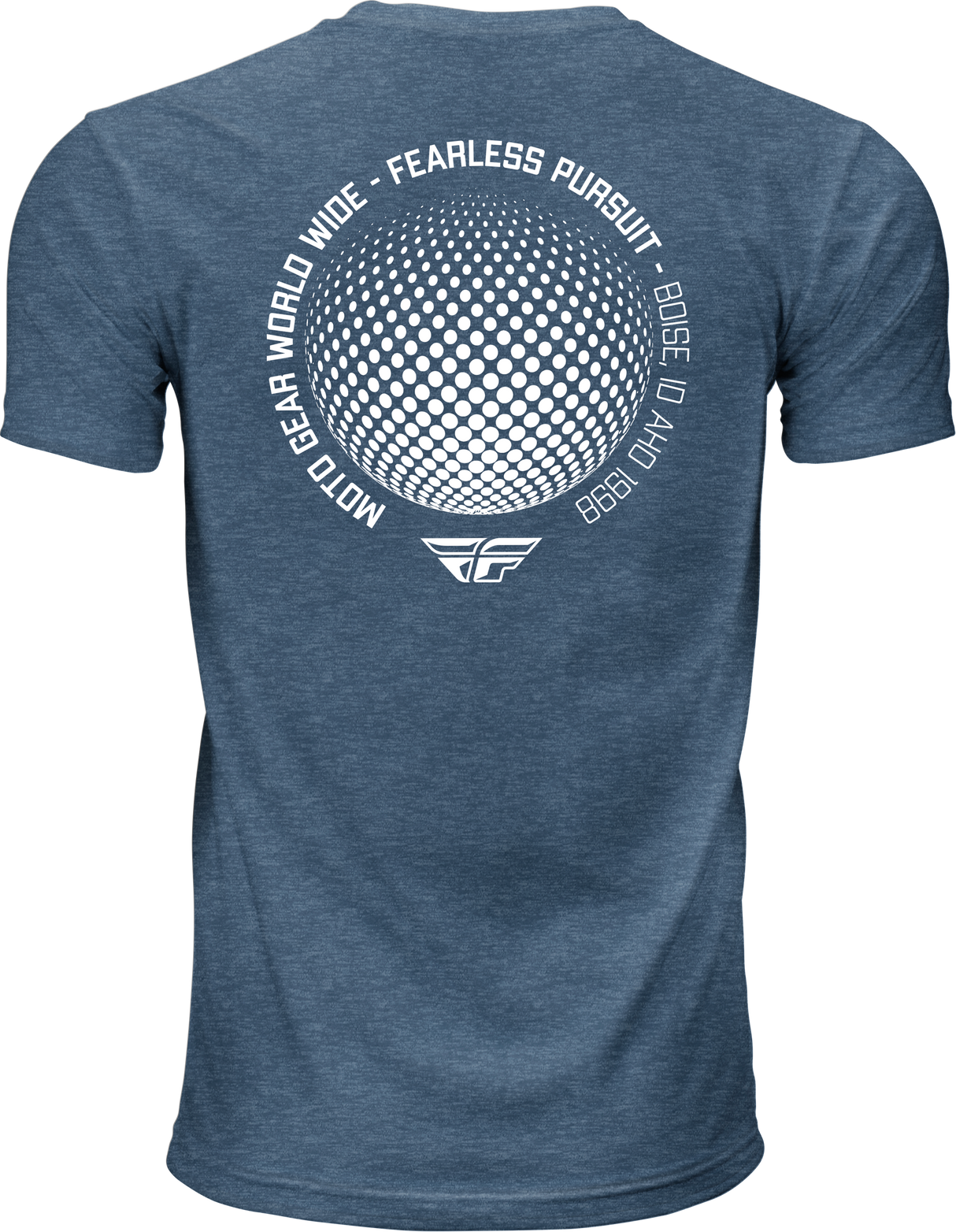Fly Racing Fly Worldwide Tee Blue Medium - Premium Cotton Crew Neck T-Shirt for Motorcycle & Off-Road Vehicles