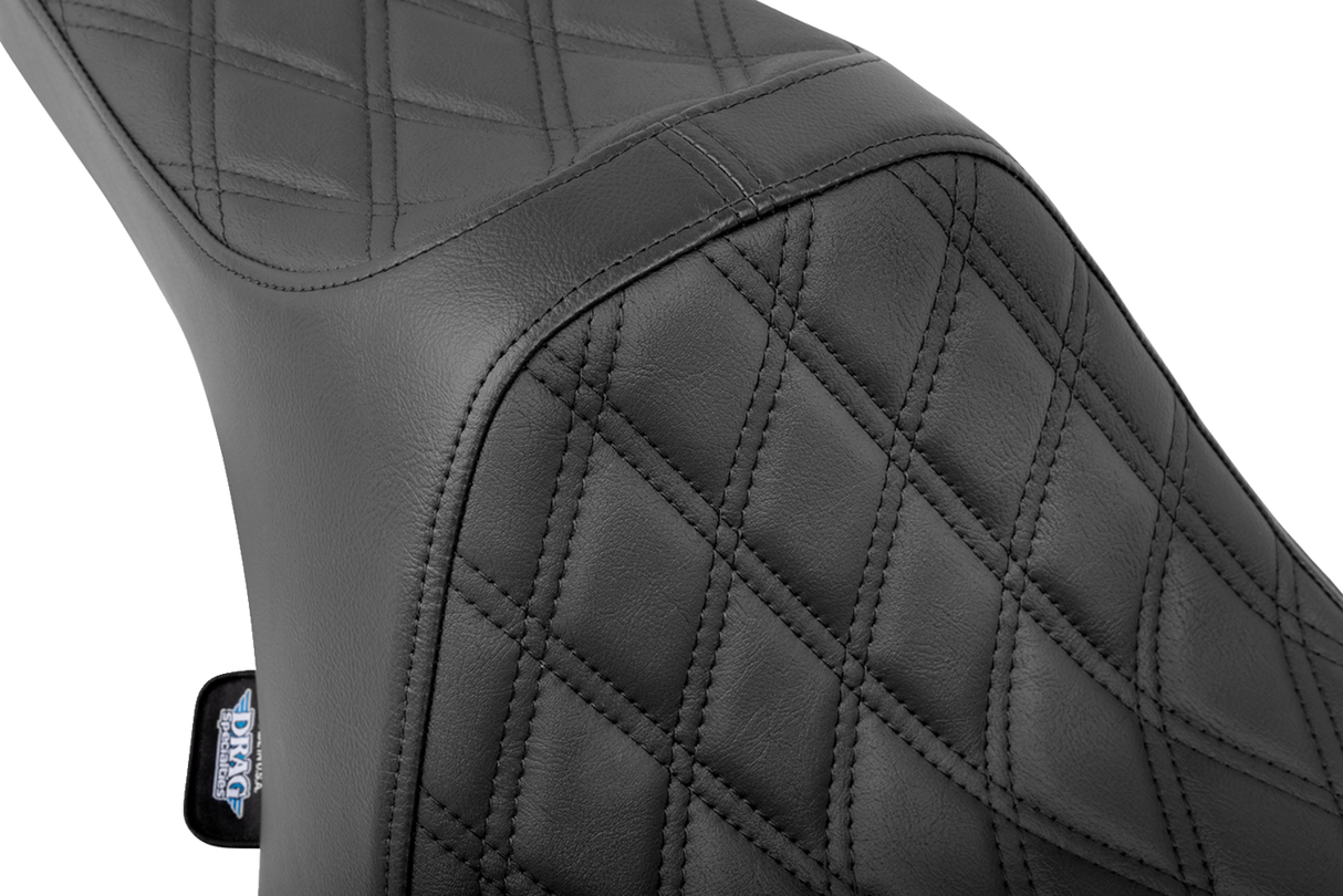 Drag Specialties Seats Predator III Double Diamond Seat for FLT/FLH 2023-2024 by DRAG SPECIALTIES SEATS Part 4686B - Black