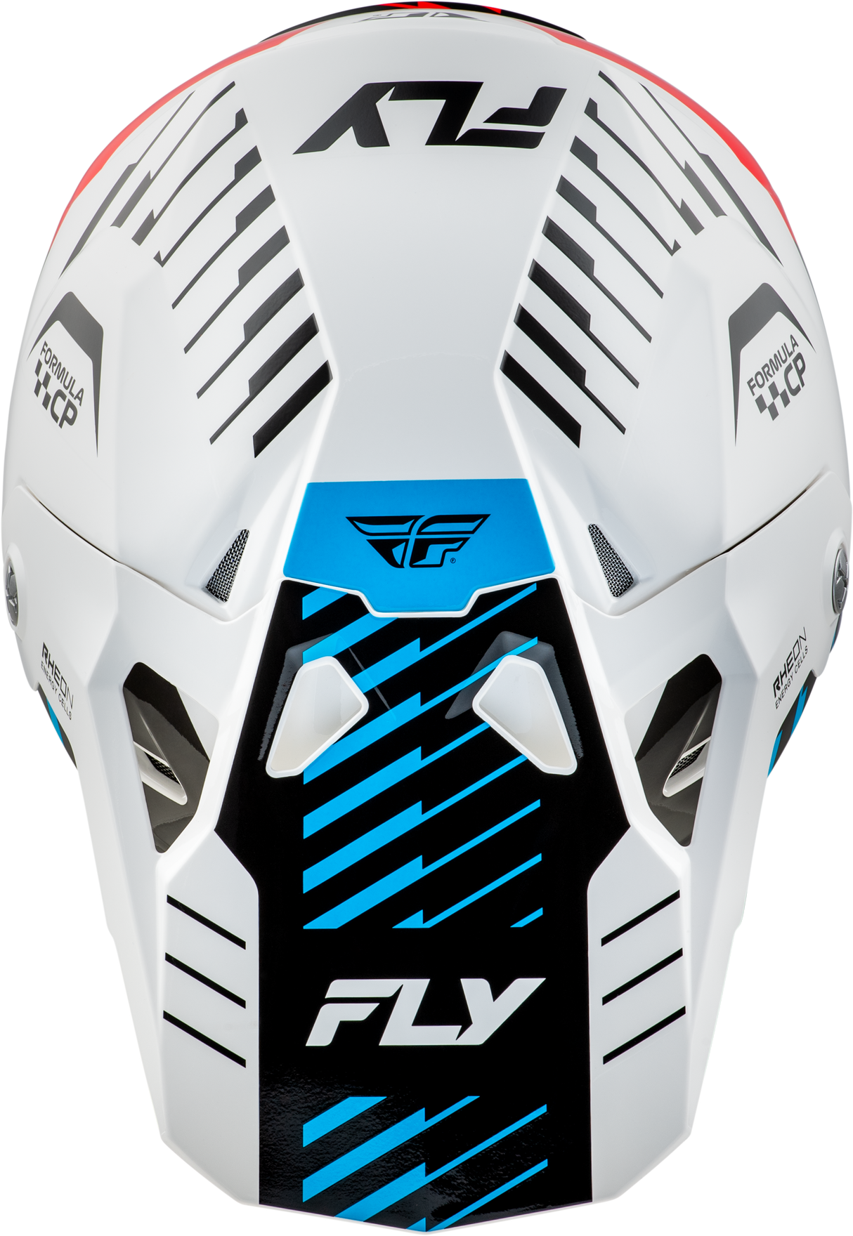 Fly Racing Formula CP Slice Helmet White/Red/Cyan for Motorcycle and ATV - Size Small