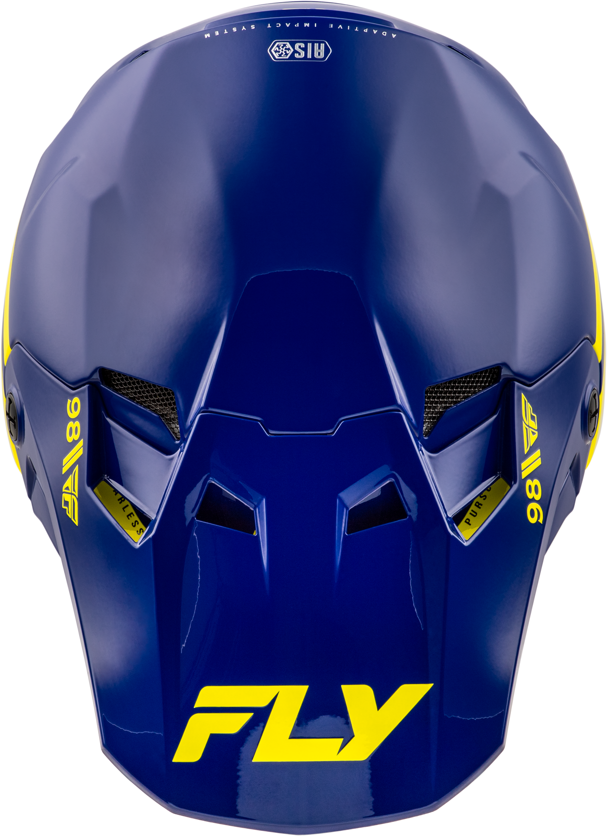 Fly Racing Formula CC Objective Helmet Navy/Yellow Medium - Lightweight Motorcycle Helmet with Advanced Impact Protection