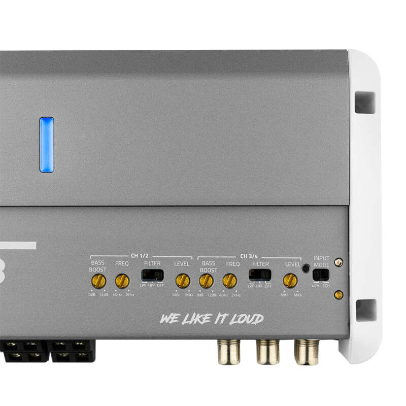 DS18 NXL-M4 4-Channel Class-D PowerSports Amplifier - 2x 150 Watts RMS at 4 Ohm, IP55 Waterproof for Motorcycles, ATV, UTV, and Marine Vehicles