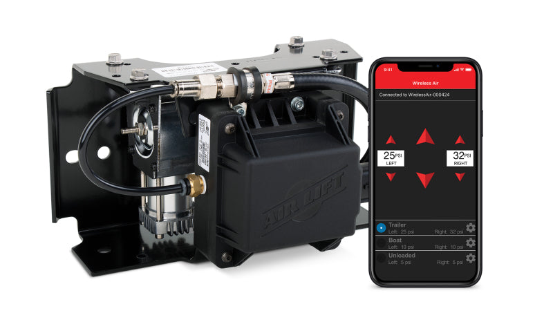 Air Lift Wireless Air Control System with EZ Mount – App-Enabled Bluetooth Compressor for Air Springs