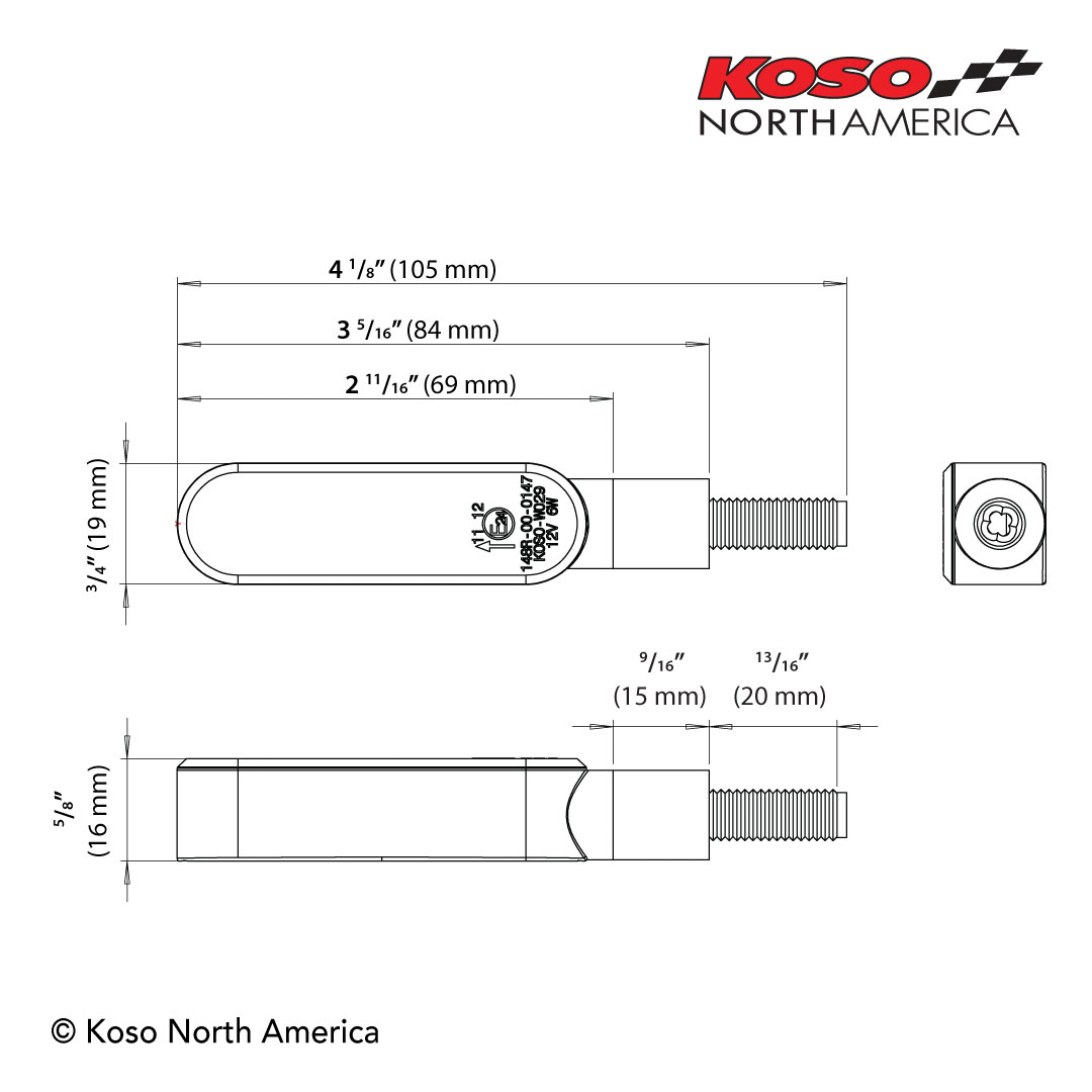 KOSO Cyclone LED Turn Signals Sequential Black Pair for Motorcycles and ATVs