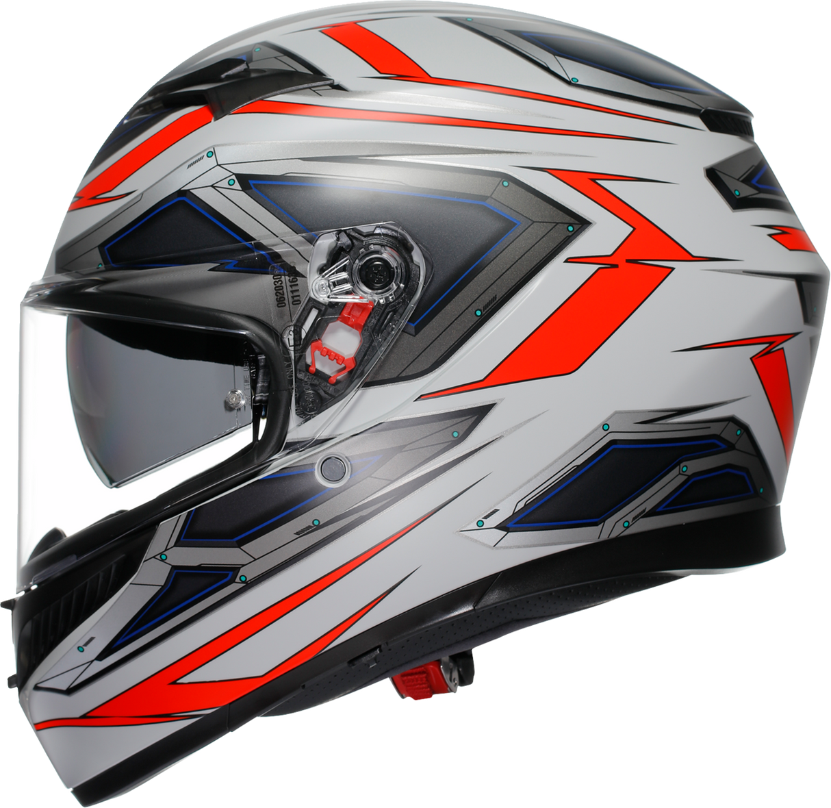 AGV K3 Helmet Space Matte White/Red Fluo - Large - Compatible with Honda CBR600RR, Yamaha YZF-R6, Kawasaki Ninja ZX-6R, Suzuki GSX-R600, and more