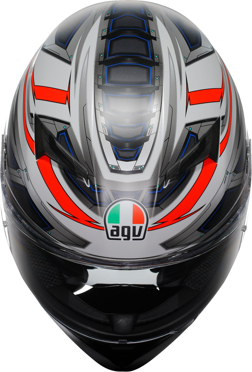 AGV K3 Helmet Space Matte White/Red Fluo - Large - Compatible with Honda CBR600RR, Yamaha YZF-R6, Kawasaki Ninja ZX-6R, Suzuki GSX-R600, and more