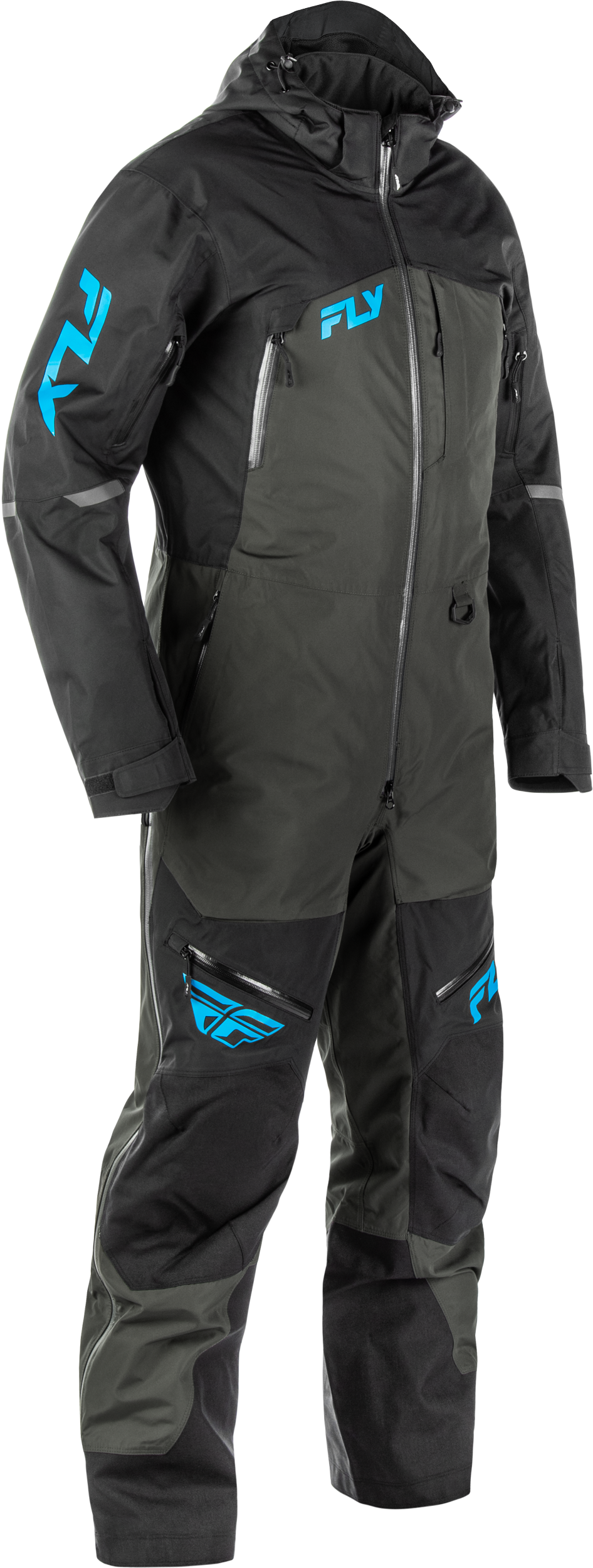 Fly Racing Incline Monosuit for Snowmobile - Black/Grey/Blue, Size Small, Waterproof Breathable Shell