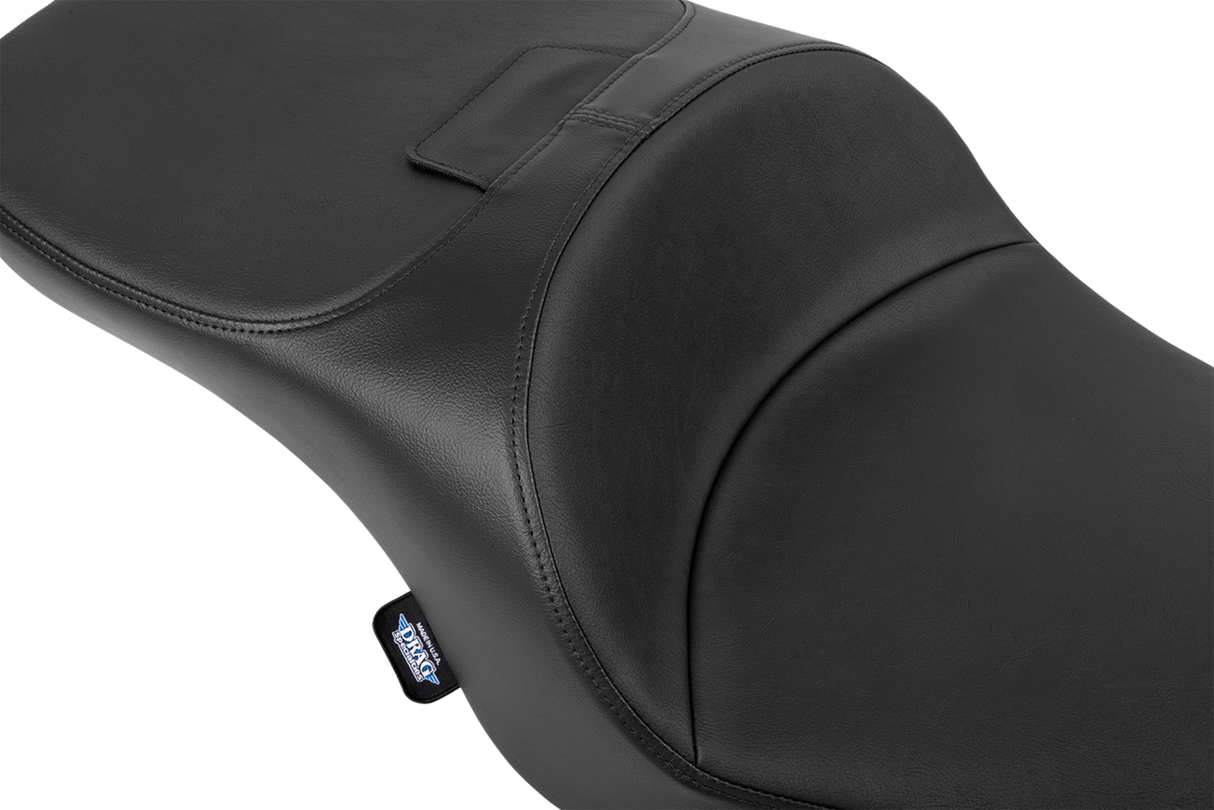 Drag Specialties Seats Freedom Seat for Harley FLT/FLH 2023-2025 - Black Vinyl, 5-3/4 Inch Driver Support, Contoured Comfort