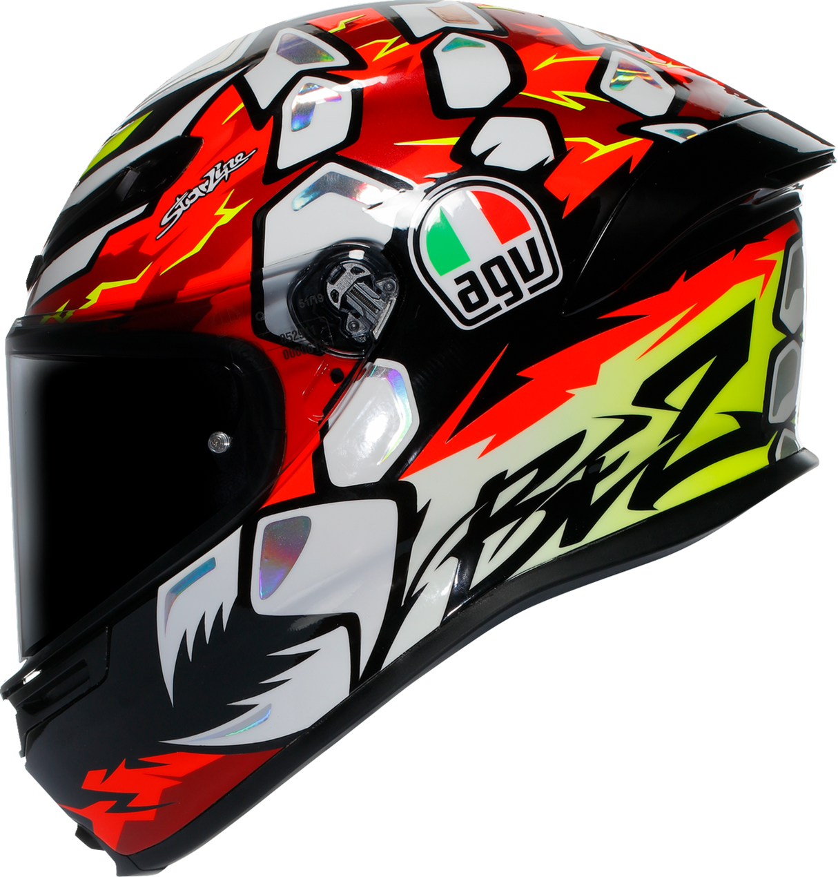 AGV K6 S Bezzecchi 2024 Helmet - Large, Carbon-Aramid Shell, Motorcycle Racing Gear for Honda, Yamaha, Suzuki, Kawasaki, Ducati
