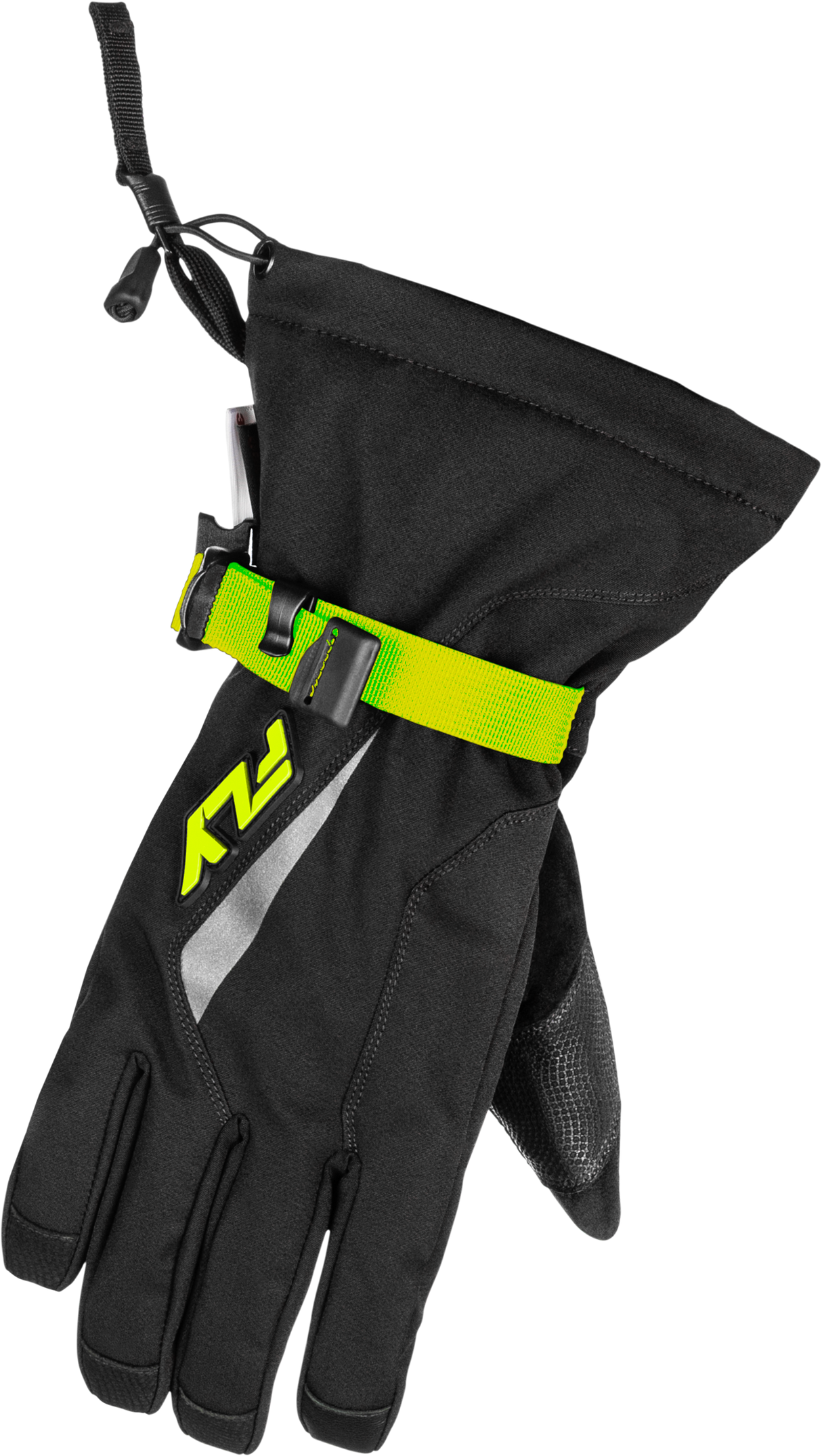 Fly Racing Title Gauntlet Gloves Black/Hi Vis for Motocross and Off-Road Riding