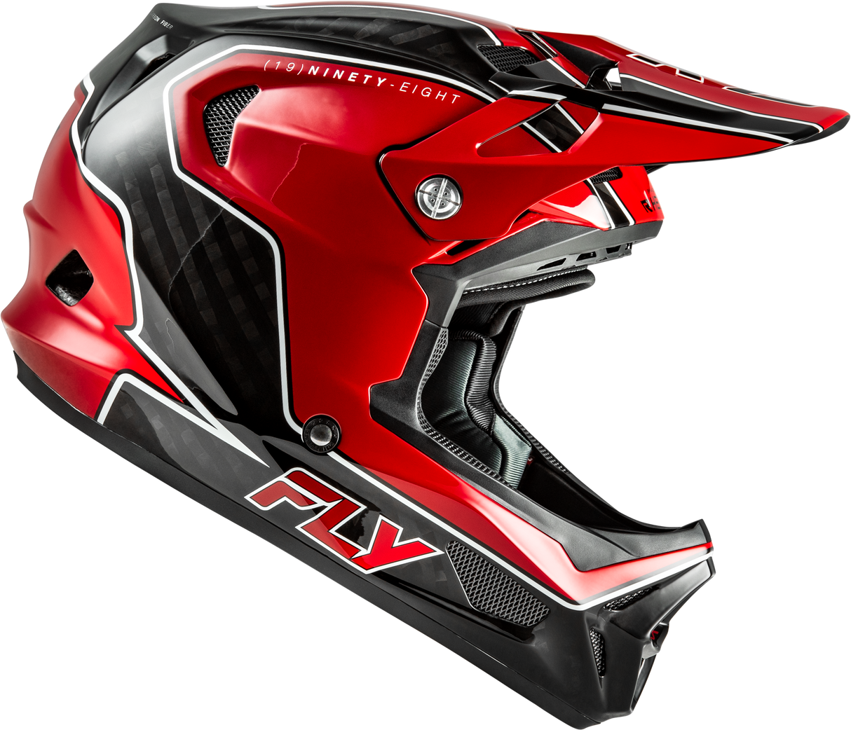 Fly Racing Werx R Flow Carbon Helmet Black Carbon/Red – Extra Small, Motorcycle Helmet with Impact Absorption and Ventilation