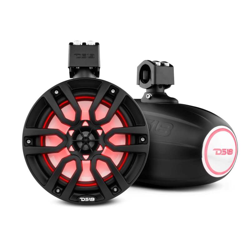 DS18 NXL-X8TP Marine and Powersports Tower Speakers – 8 Inch, 125 Watts RMS, RGB LED Lighting, Universal Fit for Boats, ATVs, UTVs