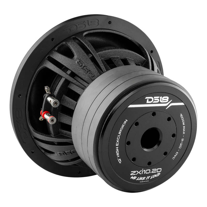 DS18 ZXI10.2D 10-Inch 800W RMS Dual 2 Ohm High Excursion Subwoofer for Car Audio