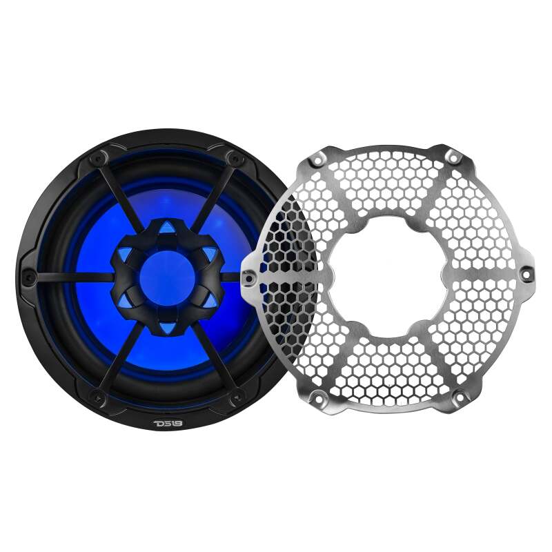 DS18 NXL-10SUB/BK 10-Inch Powersports Subwoofer with Enclosure – 300 Watts RMS, 4 Ohm Single Voice Coil, Black with Covers