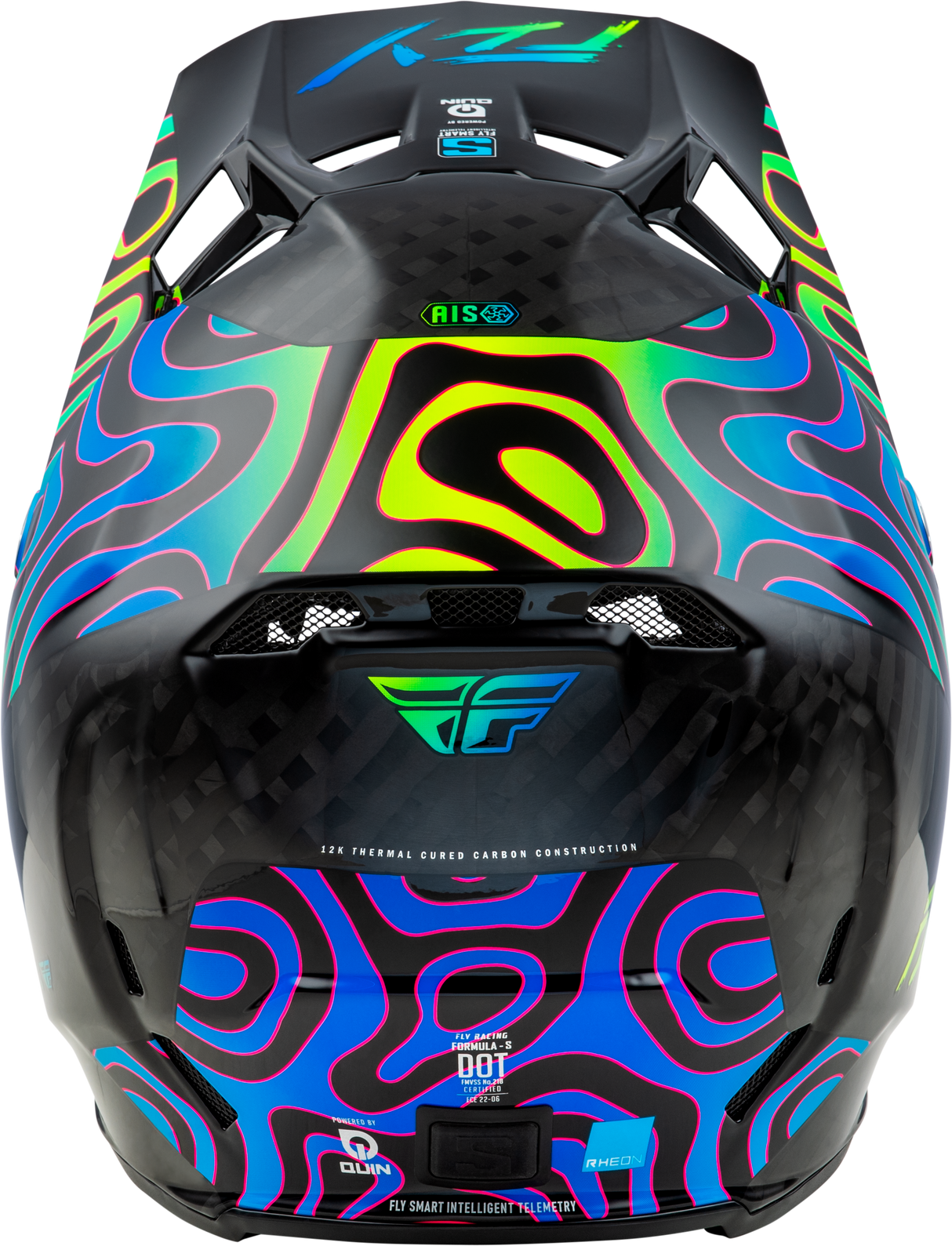 Fly Racing Yth Formula S Carbon Helmet - Black, Blue, Yellow for Youth Off-Road and Motocross Vehicles
